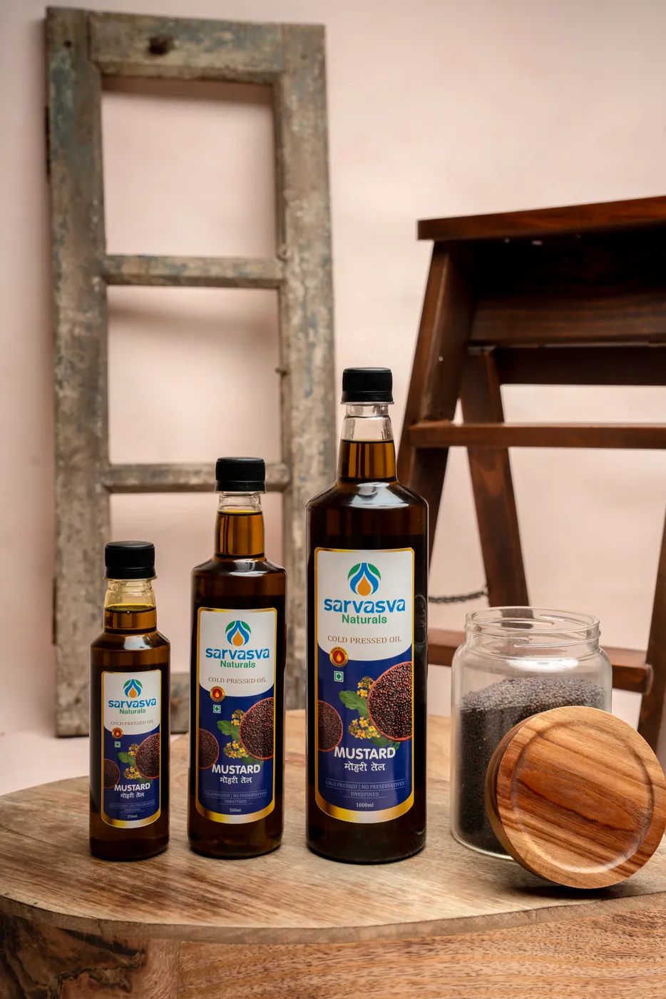 Mustard Oil — cold pressed in a wooden ghani